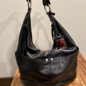 Tignanello Black Genuine Leather Shoulder Bag